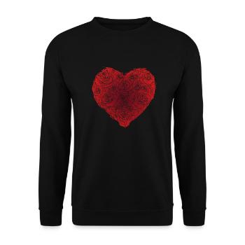 Floral heart - red - Sweat-shirt Unisexe - noir - Devant - Alina (178cm) & Michal (187cm)