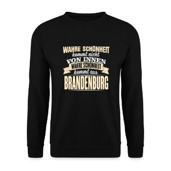 BRANDENBURG - Schönheit - Unisex Pullover - Schwarz - Vorne - Alina (178cm) & Michal (187cm)