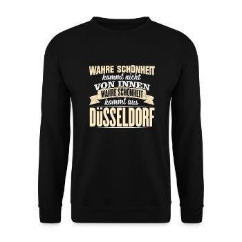 DÜSSELDORF - Schönheit - Unisex Pullover - Schwarz - Vorne - Alina (178cm) & Michal (187cm)