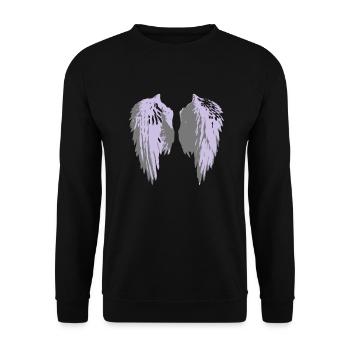 angel_wings - Unisex Pullover - Schwarz - Vorne - Alina (178cm) & Michal (187cm)