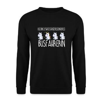 BUSFAHRERIN - Toll - Unisex Pullover - Schwarz - Vorne - Alina (178cm) & Michal (187cm)