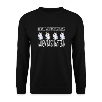HAUSWIRTSCHAFTERIN - Toll - Unisex Pullover - Schwarz - Vorne - Alina (178cm) & Michal (187cm)