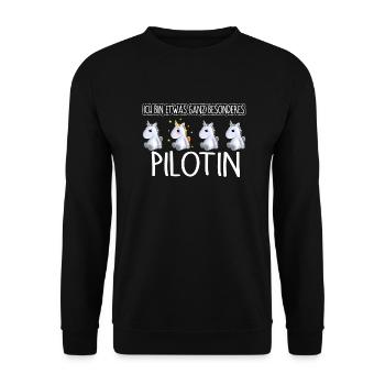 PILOTIN - Toll - Unisex Pullover - Schwarz - Vorne - Alina (178cm) & Michal (187cm)