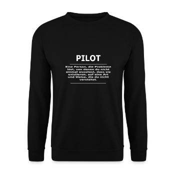 PILOT - Unisex Pullover - Schwarz - Vorne - Alina (178cm) & Michal (187cm)