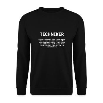 TECHNIKER - Unisex Pullover - Schwarz - Vorne - Alina (178cm) & Michal (187cm)