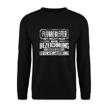 FLUGBEGLEITER - Leben - Unisex Pullover - Schwarz - Vorne - Alina (178cm) & Michal (187cm)