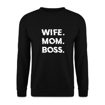 Wife Mom Boss Mothers Day Gift - Shirt - Unisex Sweatshirt - black - Front - Alina (178cm) & Michal (187cm)