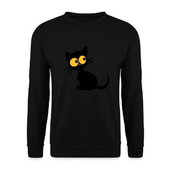 Schwarzes Kätzchen - Unisex Pullover - Schwarz - Vorne - Alina (178cm) & Michal (187cm)