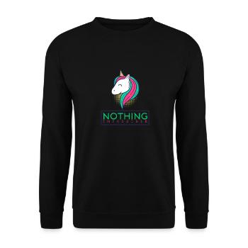 Chemise Rien Impossible - Cadeau Licorne - Sweat-shirt Unisexe - noir - Devant - Alina (178cm) & Michal (187cm)