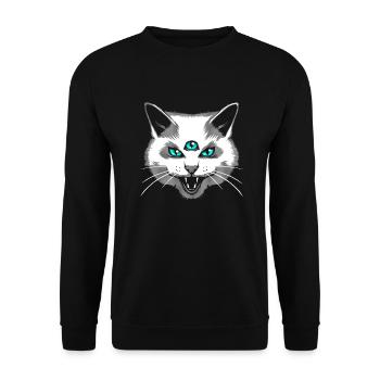Third Eye Meow - Unisex Sweatshirt - black - Front - Alina (178cm) & Michal (187cm)