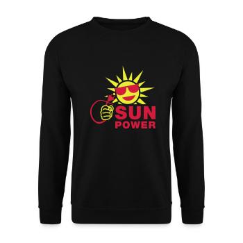 sun_power_1__f2 - Sweat-shirt Unisexe - noir - Devant - Alina (178cm) & Michal (187cm)