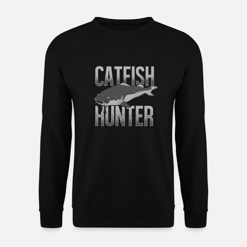 Catfish Hunter Wels Waller Welsfischen - Unisex Pullover - Schwarz