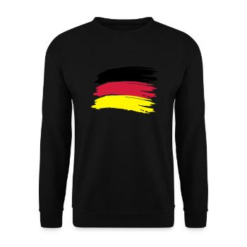 Deutschland Flagge - Unisex Pullover - Schwarz - Vorne - Alina (178cm) & Michal (187cm)