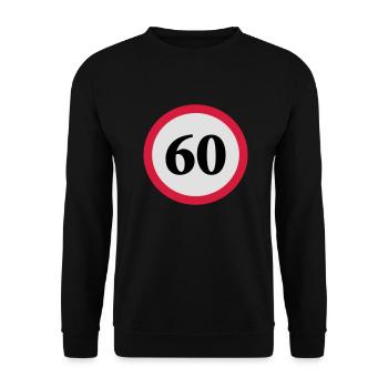 geschwindigkeitstafel_60 - Unisex Pullover - Schwarz - Vorne - Alina (178cm) & Michal (187cm)