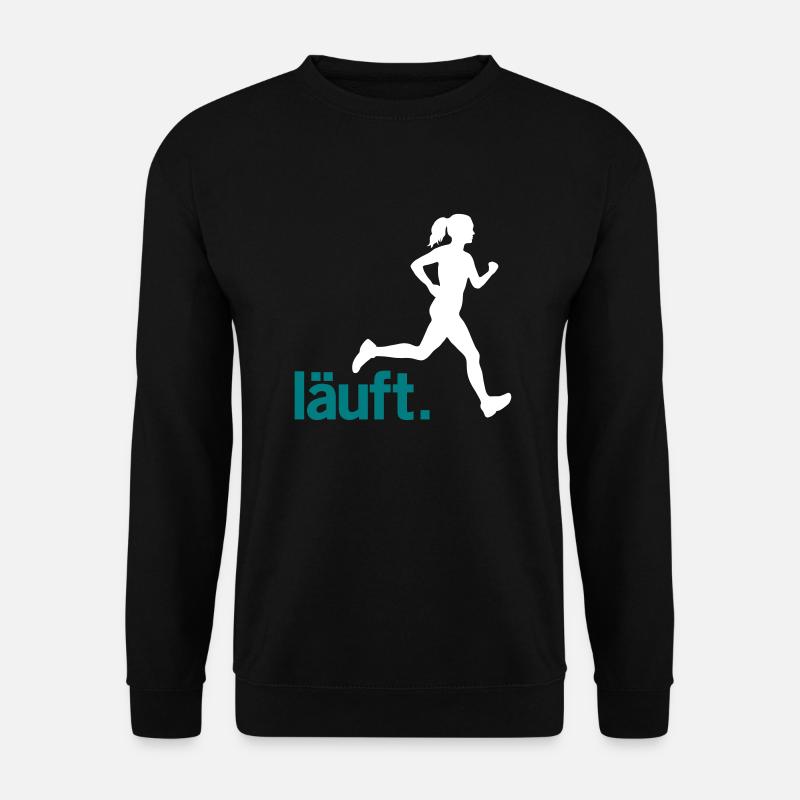 Läuferin Frau läuft. Vector - Unisex Pullover - Schwarz