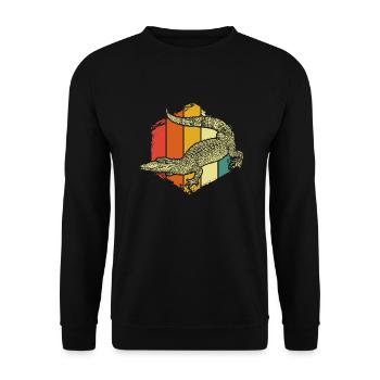 crocodile - Unisex Sweatshirt - black - Front - Alina (178cm) & Michal (187cm)