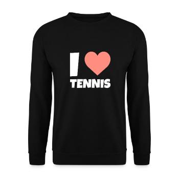 I Love Tennis j’aime le tennis - Sweat-shirt Unisexe - noir - Devant - Alina (178cm) & Michal (187cm)