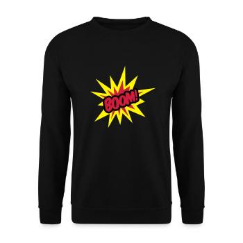 boom___f3 - Sweat-shirt Unisexe - noir - Devant - Alina (178cm) & Michal (187cm)