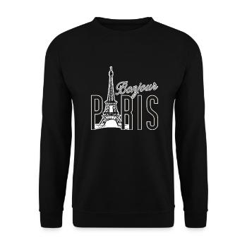 Bonjour Paris - Unisex Pullover - Schwarz - Vorne - Alina (178cm) & Michal (187cm)