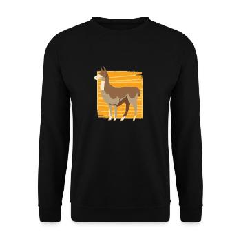 Lama - pour les amoureux des animaux - design animal - Sweat-shirt Unisexe - noir - Devant - Alina (178cm) & Michal (187cm)
