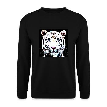 Tigre blanc - Sweat-shirt Unisexe - noir - Devant - Alina (178cm) & Michal (187cm)