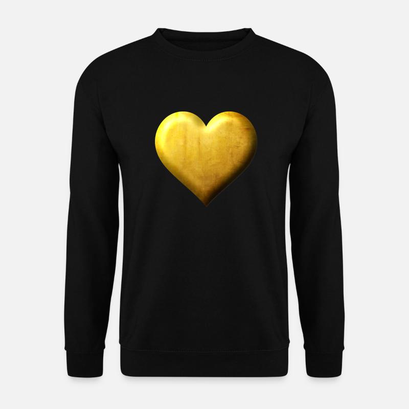 Goldenes Herz Edles Design gestanzt in Gold - Unisex Pullover - Schwarz