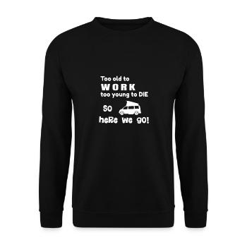 Shirt de retraités pour les fans de caravane - Sweat-shirt Unisexe - noir - Devant - Alina (178cm) & Michal (187cm)