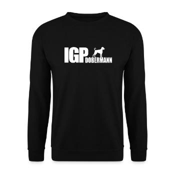 IGP DOBERMANN Wilsigns Hunde Hundesport Geschenk - Unisex Pullover - Schwarz - Vorne - Alina (178cm) & Michal (187cm)