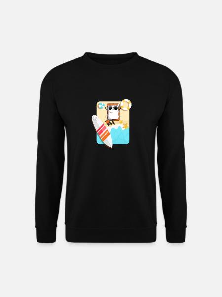 Surfing Sushi on The Beach - Unisex Sweatshirt - black
