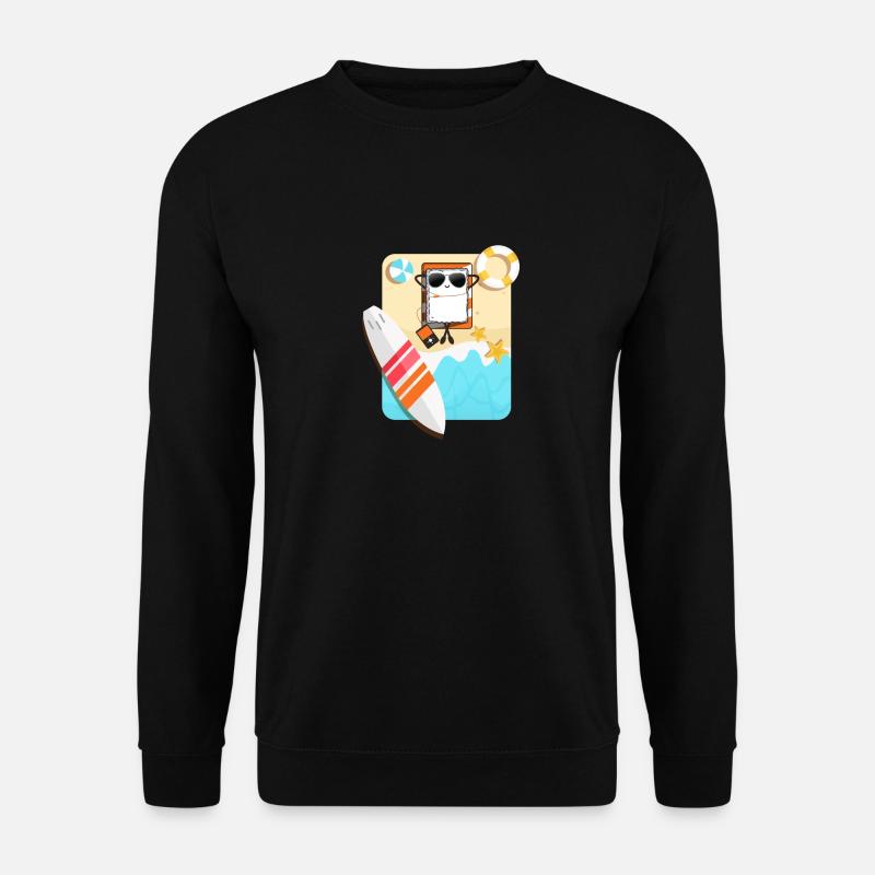 Surfen Sushi am Strand - Unisex Pullover - Schwarz
