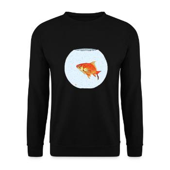 Poisson rouge / Goldfisch - Unisex Pullover - Schwarz - Vorne - Alina (178cm) & Michal (187cm)