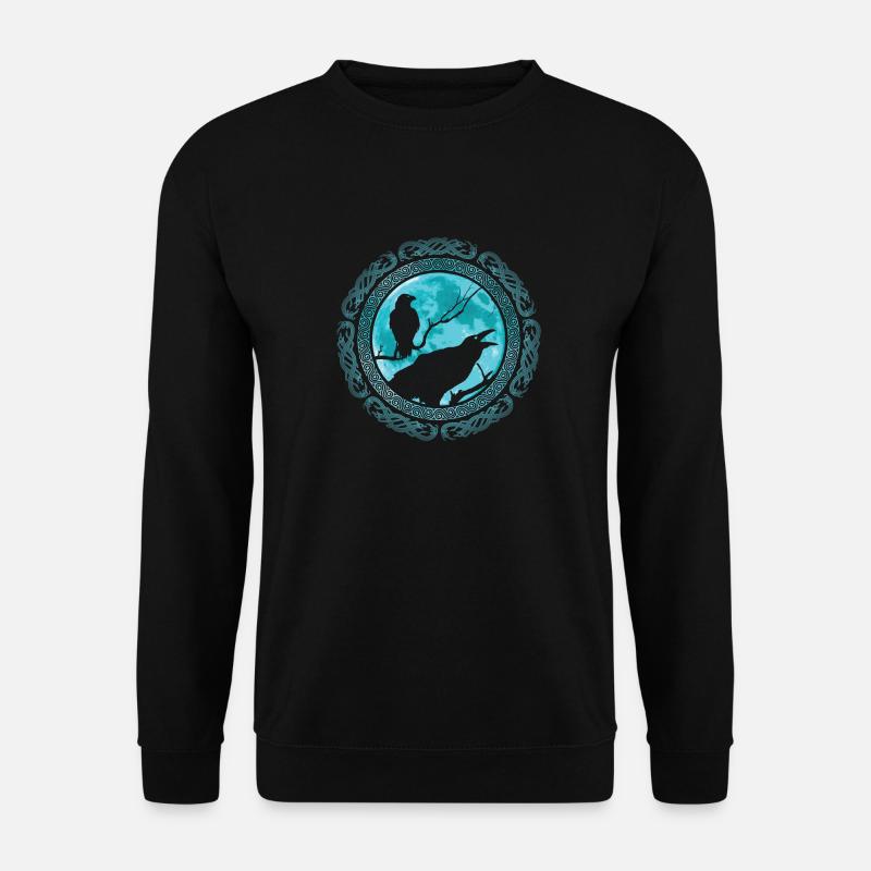 Odins Raben Hugin und Munin Wikinger - Unisex Pullover - Schwarz
