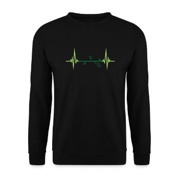 bamboo pulse frequency heartbeat plant silhouette - Unisex Sweatshirt - black - Front - Alina (178cm) & Michal (187cm)