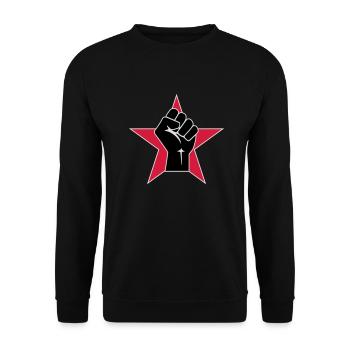 Raised Fist Logo 2 (Vector) - Unisex Sweatshirt - black - Front - Alina (178cm) & Michal (187cm)