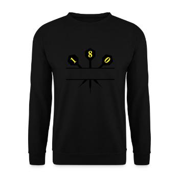 3 darts 2 colors 180 nl - Unisex Pullover - Schwarz - Vorne - Alina (178cm) & Michal (187cm)