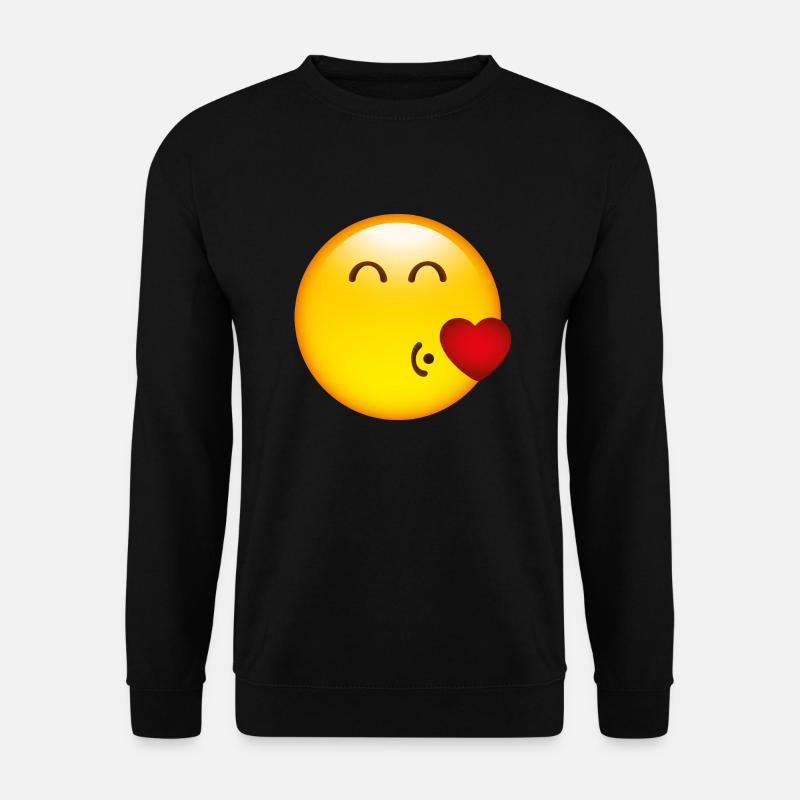 Smiley Kiss - Unisex Pullover - Schwarz
