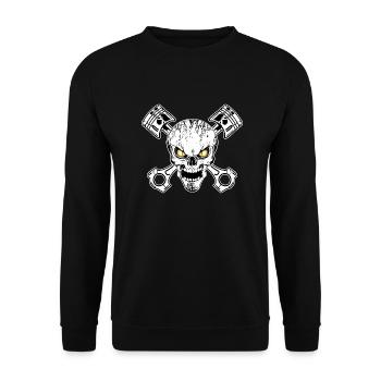 Biker skull 02 - Sweat-shirt Unisexe - noir - Devant - Alina (178cm) & Michal (187cm)