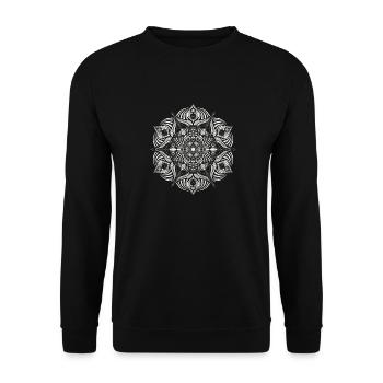 Mandala - Unisex Pullover - Schwarz - Vorne - Alina (178cm) & Michal (187cm)