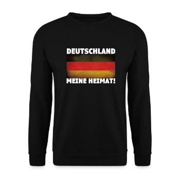DEUTSCHLAND MEINE HEIMAT - Unisex Pullover - Schwarz - Vorne - Alina (178cm) & Michal (187cm)
