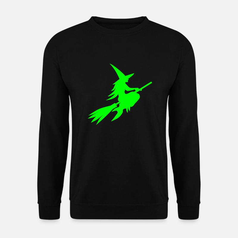 Hexe neon grün gruselig - Unisex Pullover - Schwarz