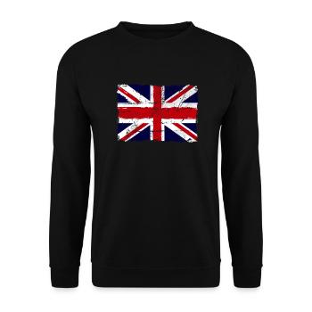 Union Jack - UK Flag - Unisex Pullover - Schwarz - Vorne - Alina (178cm) & Michal (187cm)