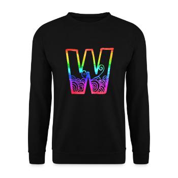 rainbow w - Unisex Sweatshirt - black - Front - Alina (178cm) & Michal (187cm)