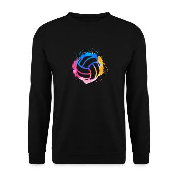Volleyball Gift Player Coach Mom Daughter School - Unisex Sweatshirt - black - Front - Alina (178cm) & Michal (187cm)