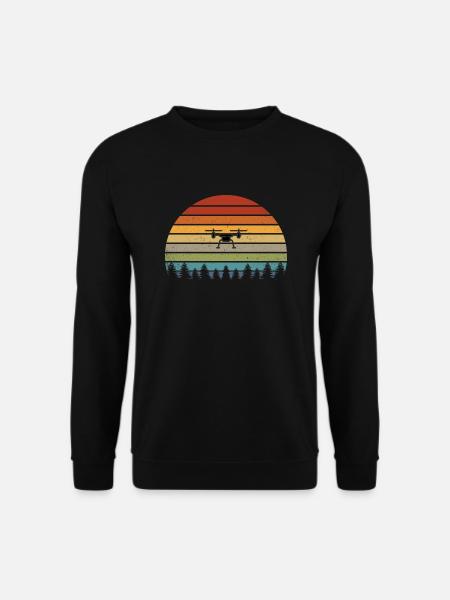 Drone Retro Quadrocopter Retro Shirt Gift - Unisex Sweatshirt - black