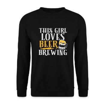 Cette fille aimait brasser de la bière - Sweat-shirt Unisexe - noir - Devant - Alina (178cm) & Michal (187cm)