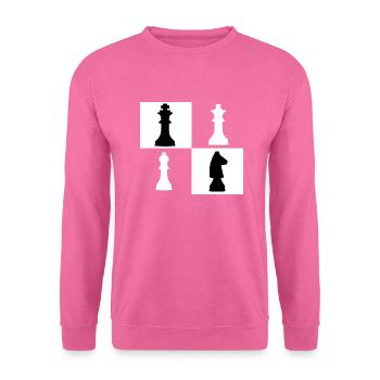 lustiges Schach Motiv Königin König Pferd Geschenk - Unisex Pullover - Pink - Vorne