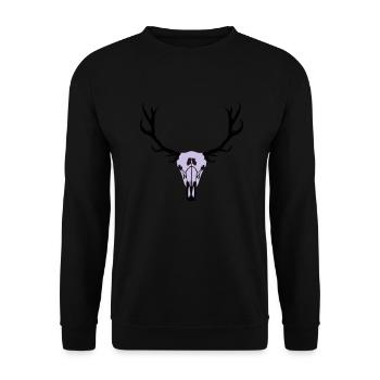 Deer skull and antlers - Sweat-shirt Unisexe - noir - Devant - Alina (178cm) & Michal (187cm)