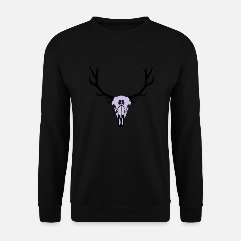 Hirschgeweih und Schädel - Unisex Pullover - Schwarz