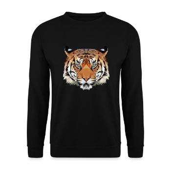 Geo Tiger - Unisex Sweatshirt - black - Front - Alina (178cm) & Michal (187cm)