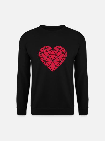 heart geometric - Unisex Pullover - Schwarz